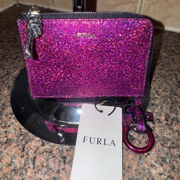 Furla Handbags - Furla Pink Glitter card holder/Wallet